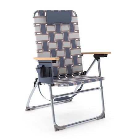 Camp & Go Camp & Go 4-Position Blue/Gray Retro Folding Web Chair BY647-01451PK4